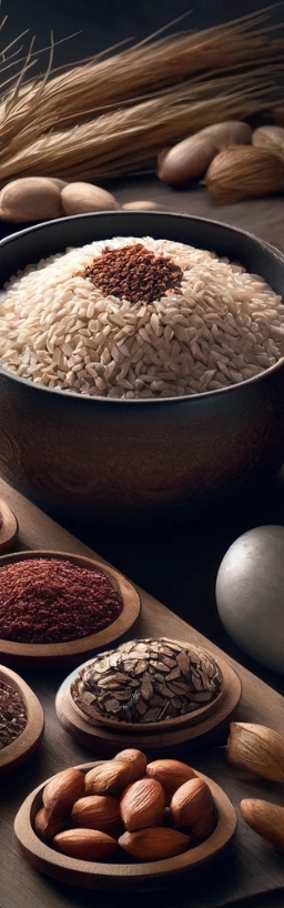 정월대보름 음식으로 나온 찹쌀의 모습