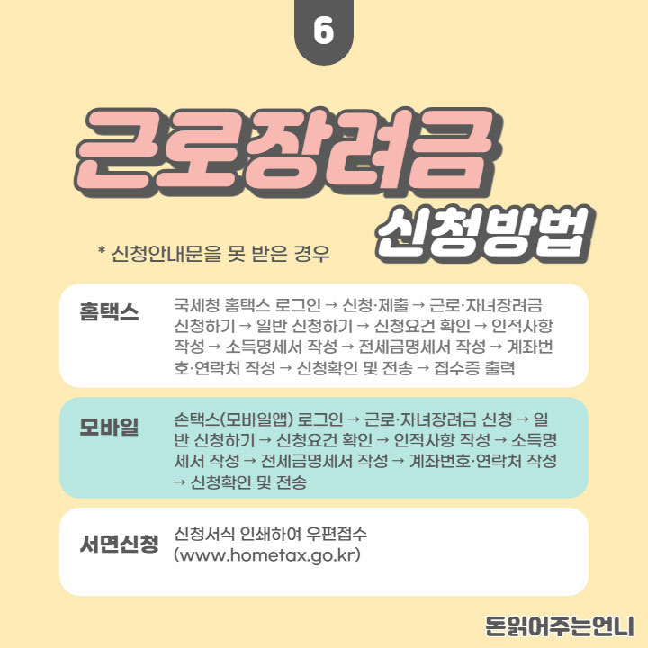 2022 근로장려금 신청방법