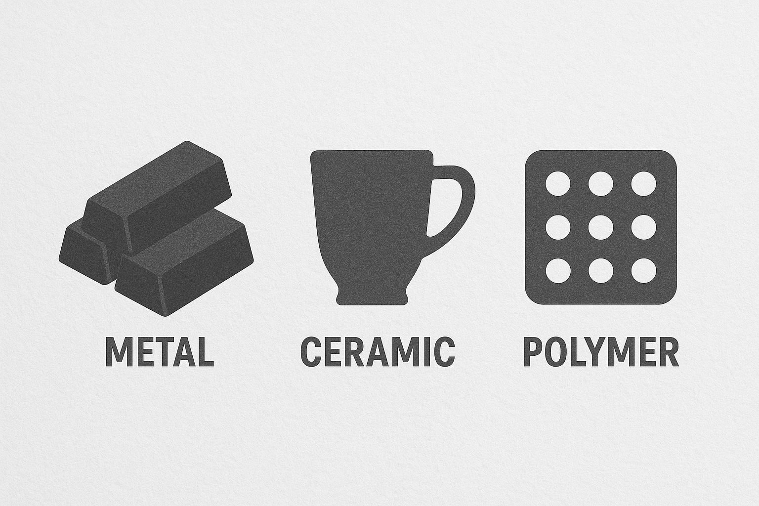 Metal vs Ceramic vs Polymer 이미지
