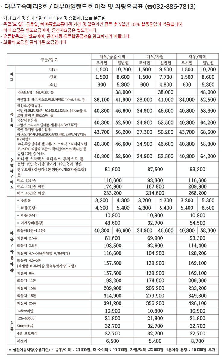 [승봉도 여행] 승봉도 배시간표&amp;#44; 배편예약&amp;#44; 배편요금