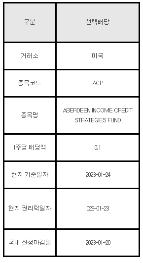 미국주식 선택배당 안내 ACP