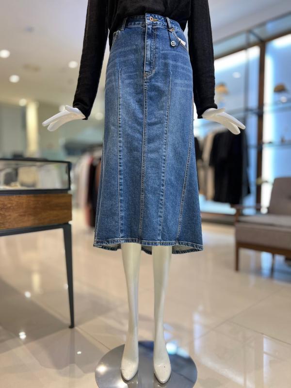 듀엘 머메이드 데님 스커트 L233PSD401