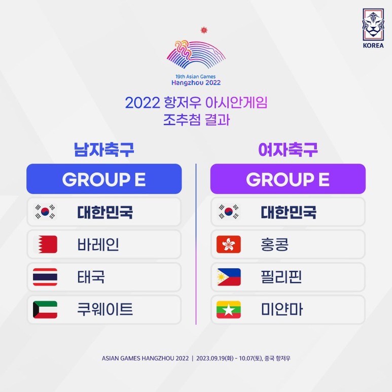 아시안게임 축구명단