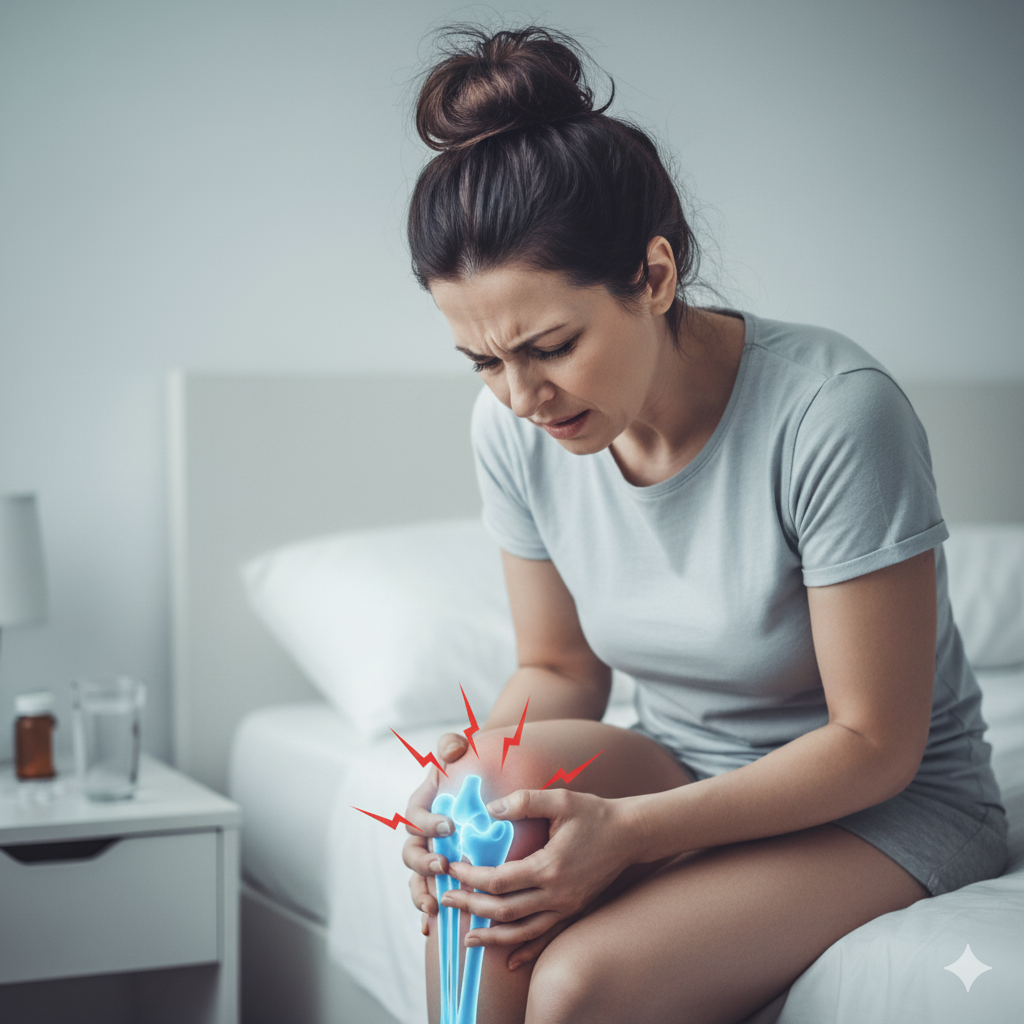 무릎 통증으로 힘들어 하는 사람