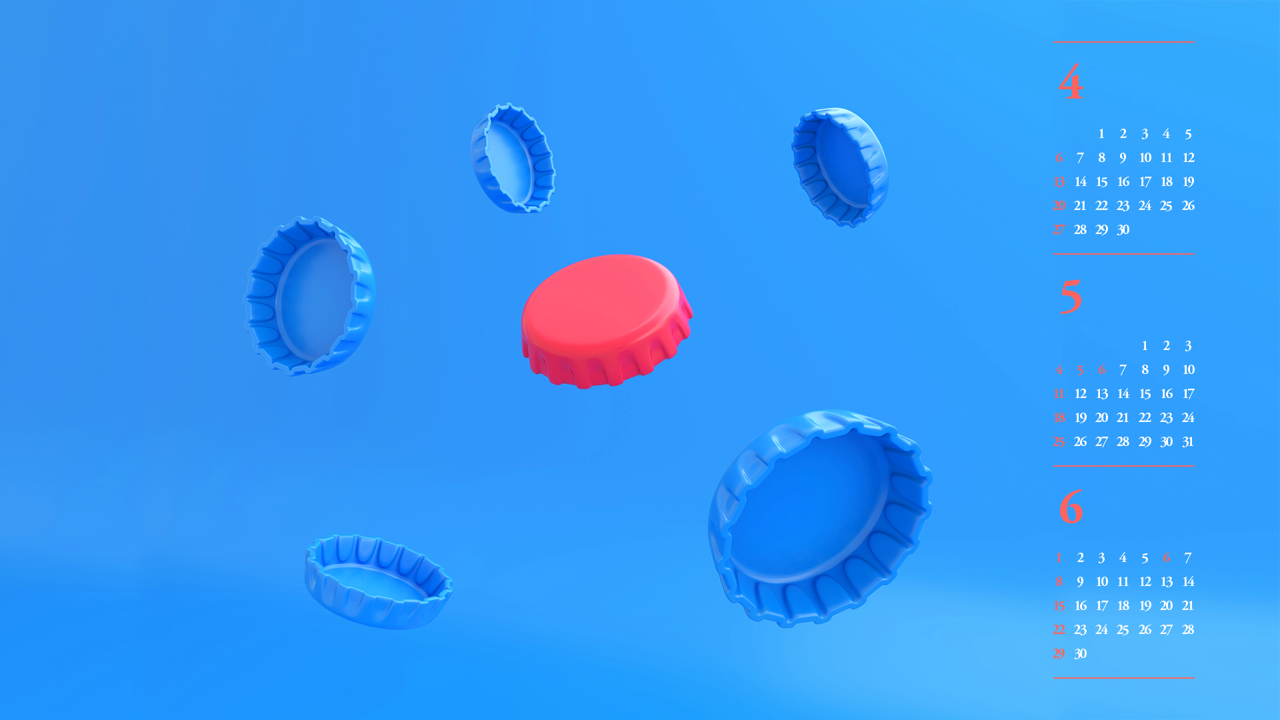 13 빨간색 병뚜껑 B - 2025년5월 노트북배경화면