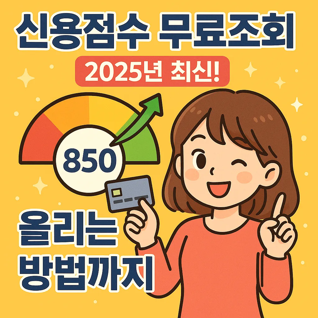 신용점수 무료조회 2025년 최신! 올리는 방법까지 한번에