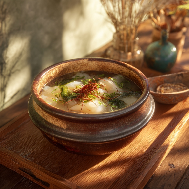 그릇에 담긴 잘익은 동치미