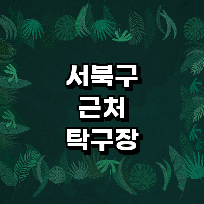 천안 서북구 탁구장