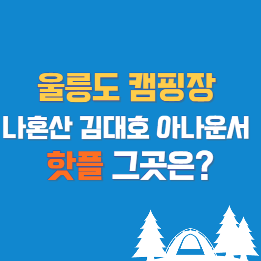 울릉도 캠핑장 나혼산 김대호 아나운서 핫플 그곳은?