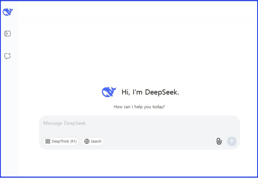 딥시크 사용방법&amp;#44; 로그인 후 첫 화면