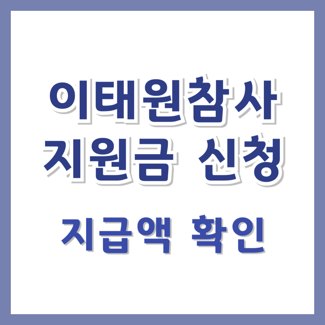 이태원 참사 지원금 신청