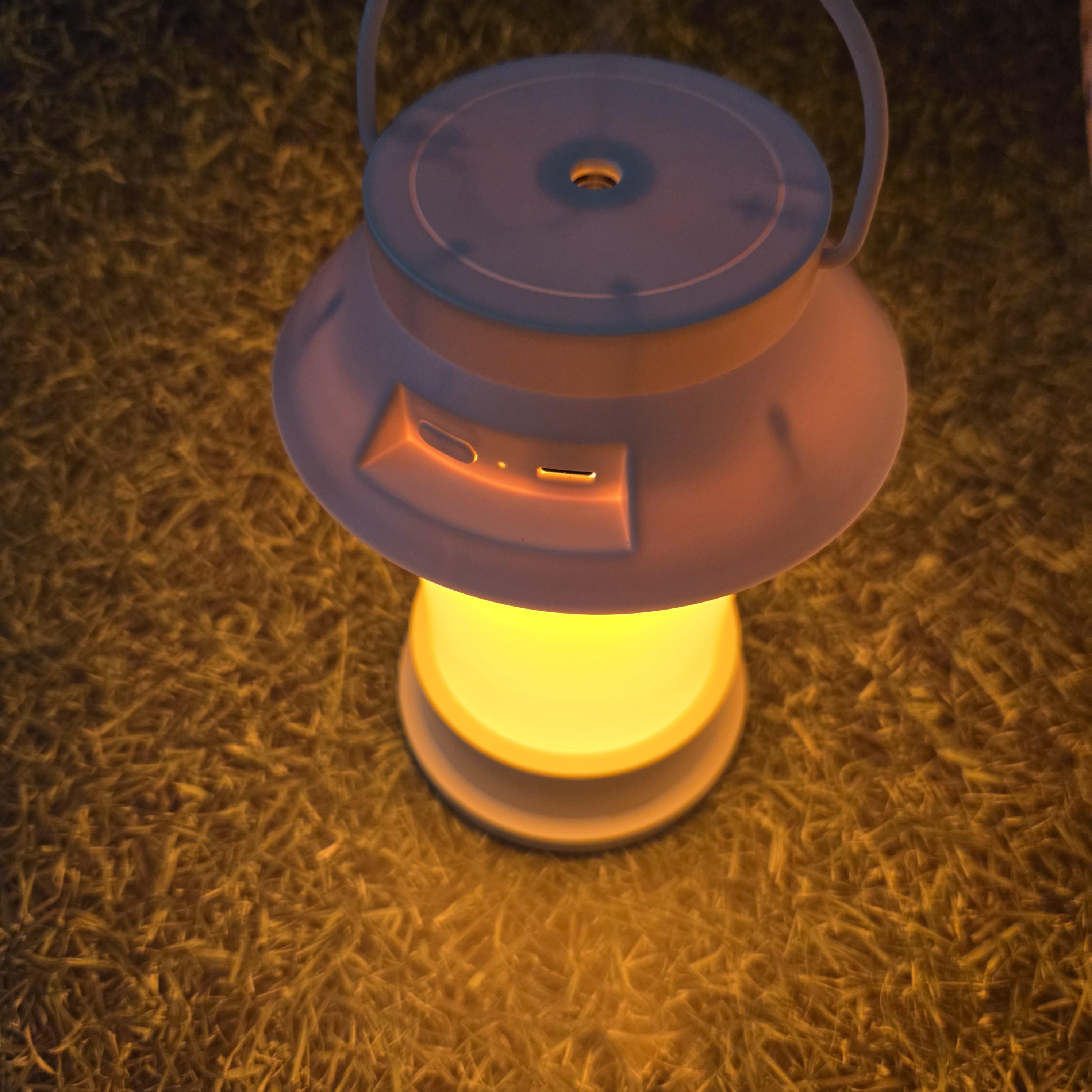 디센느 미니 가습기 무선 led 무드등 흰색 주황색등 on