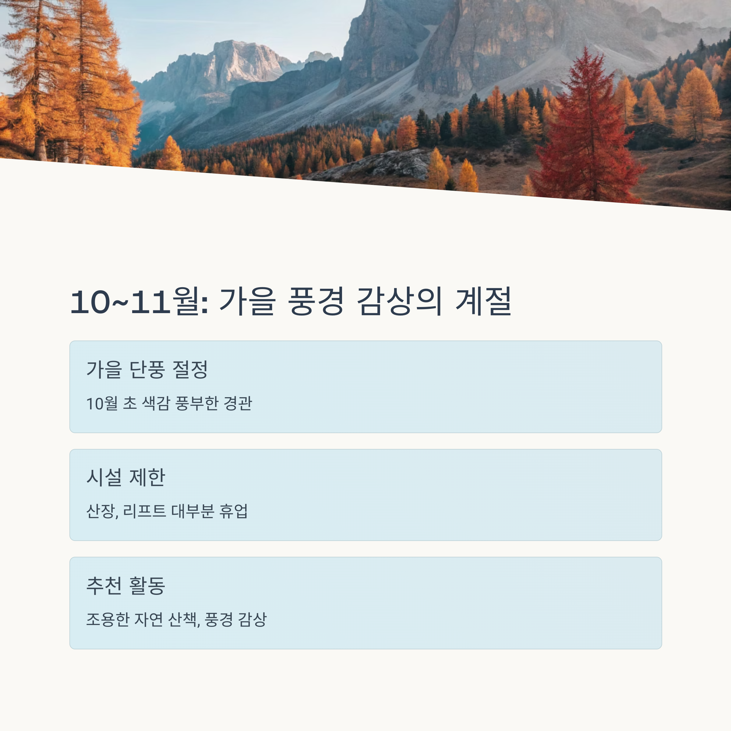 10~11월 가을 풍경 감상의 계절
