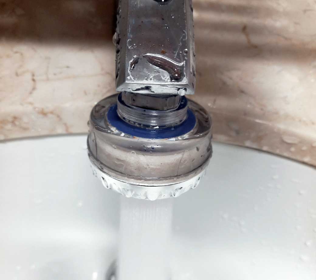 세면대 필터 수전 사용후