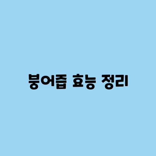 붕어즙 효능 정리