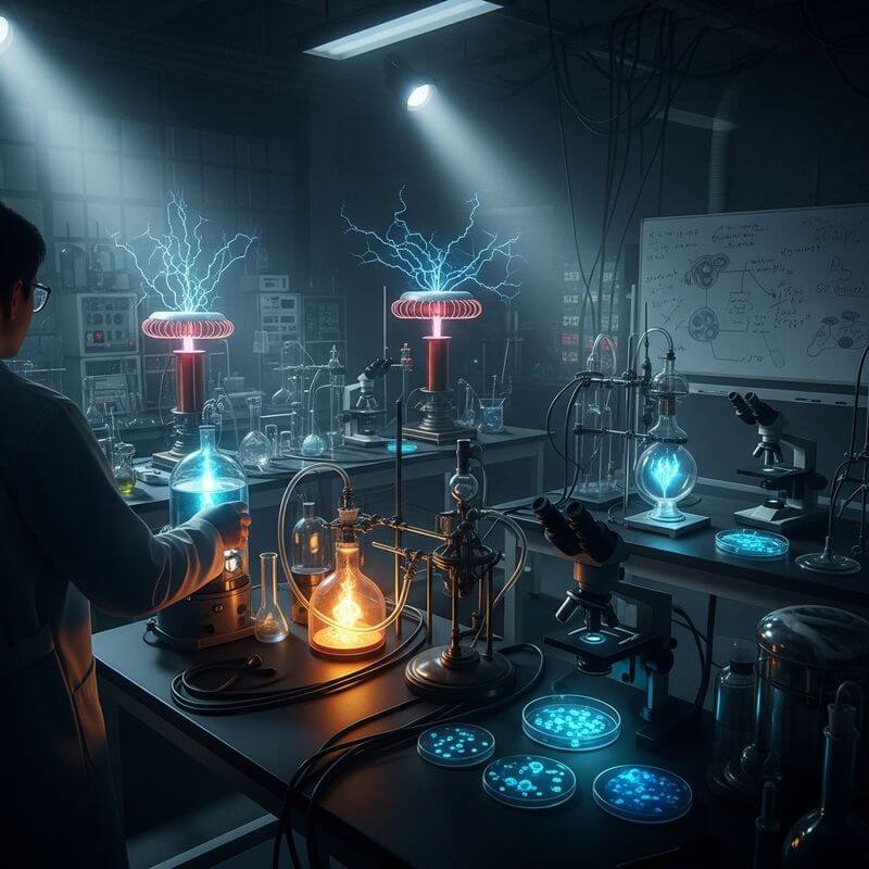 unsolved scientific experiments concept illustration