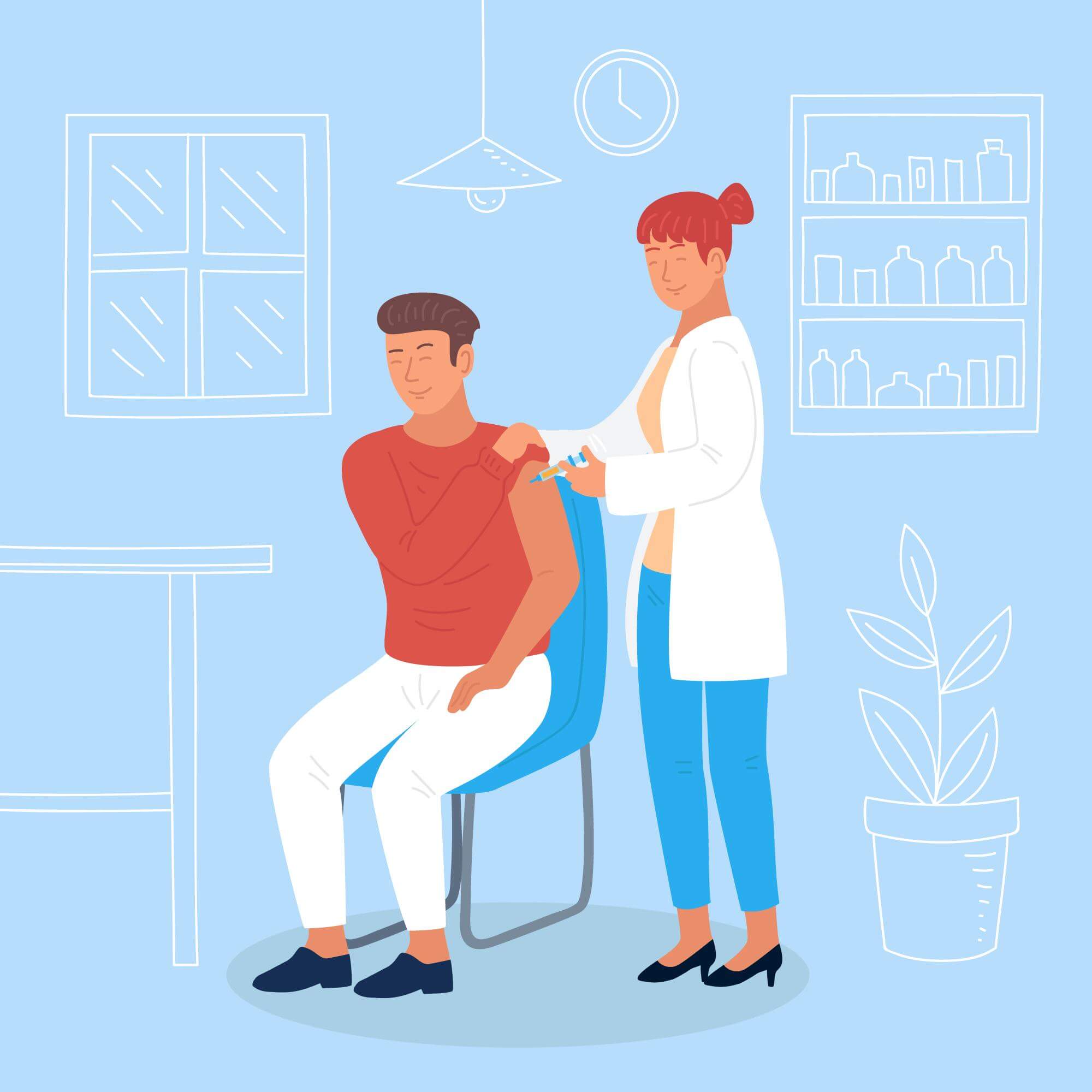 의사가-팔에-접종하고-있는-사진