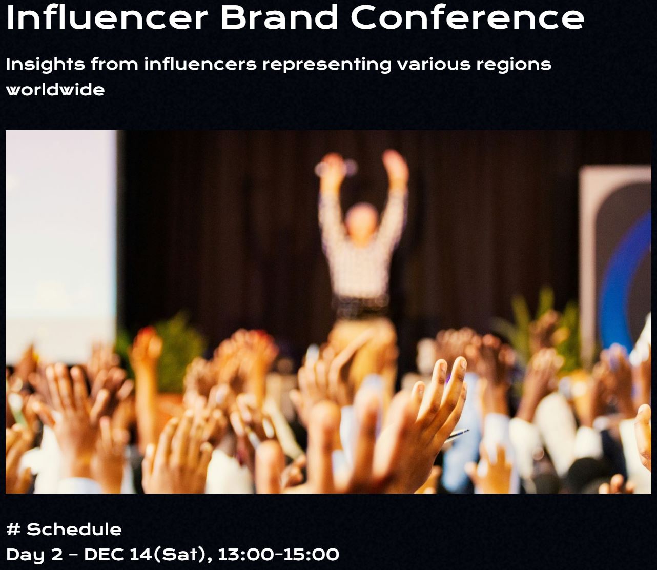 글로벌인플루언서엑스포 2024의 주요 프로그램 및 일정 Day 2 - Influencer Brand Conference