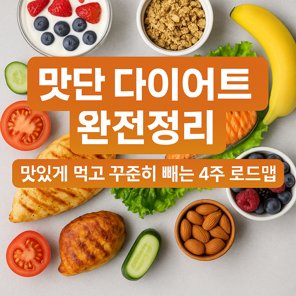 맛단 다이어트 방법 정리｜맛있게 먹으면서 꾸준히 빼는 현실 플랜 (이미지 챗지피티)