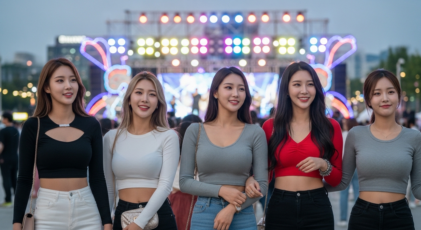 축제를 즐기는 여자들