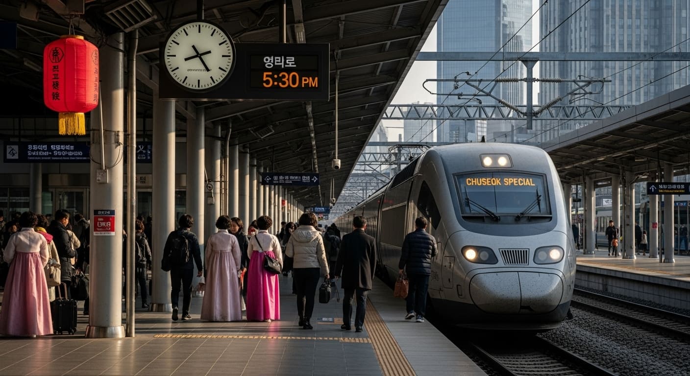 추석 기차표 대기좌석 신청을 위해 줄을 서는 모습