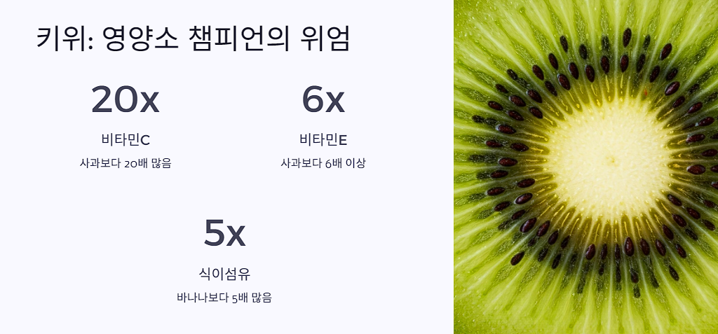 키위: 영양소 챔피언의 위엄