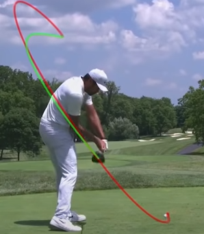 골프 다운스윙 측면 궤도