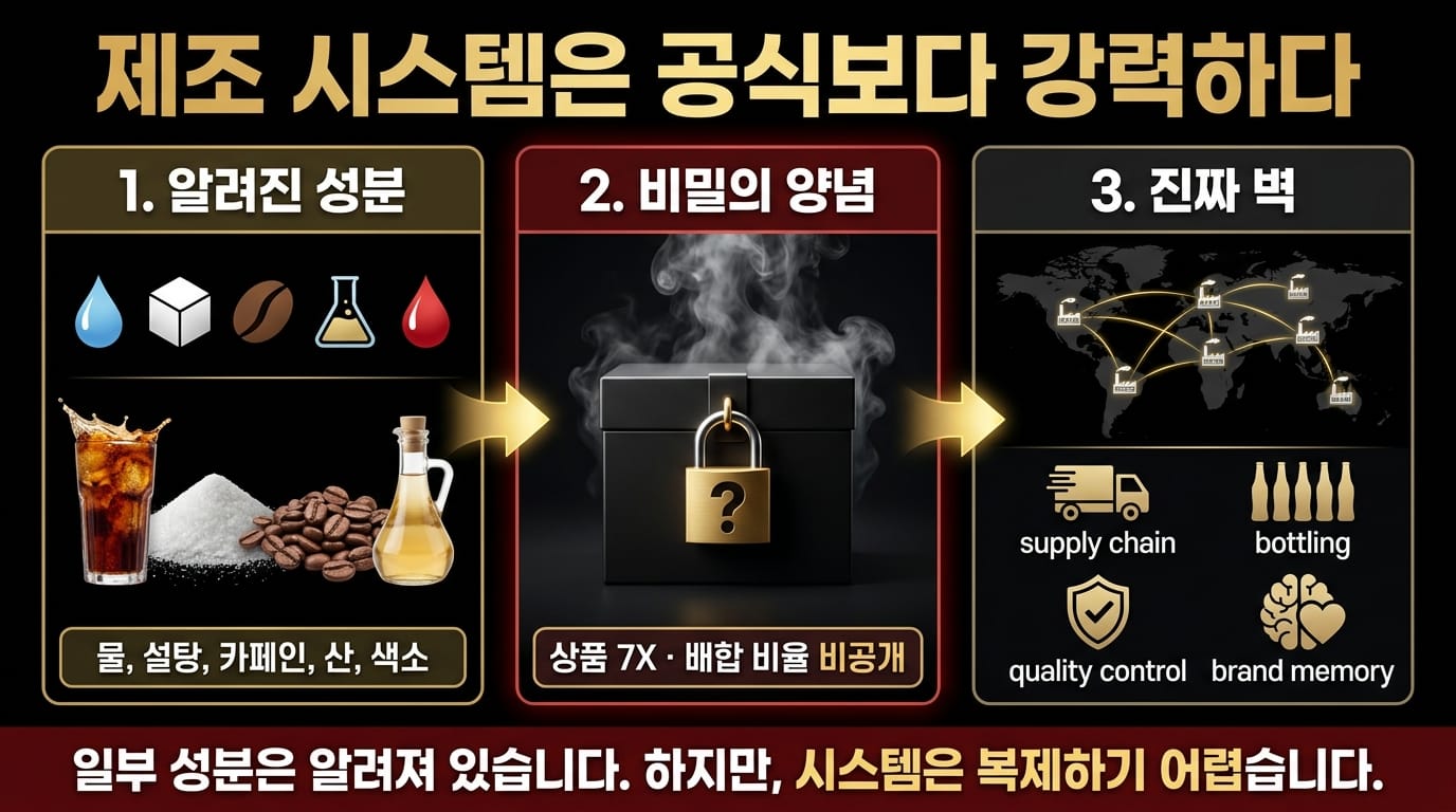 코카콜라 레시피보다 강한 제조 시스템 인포그래픽