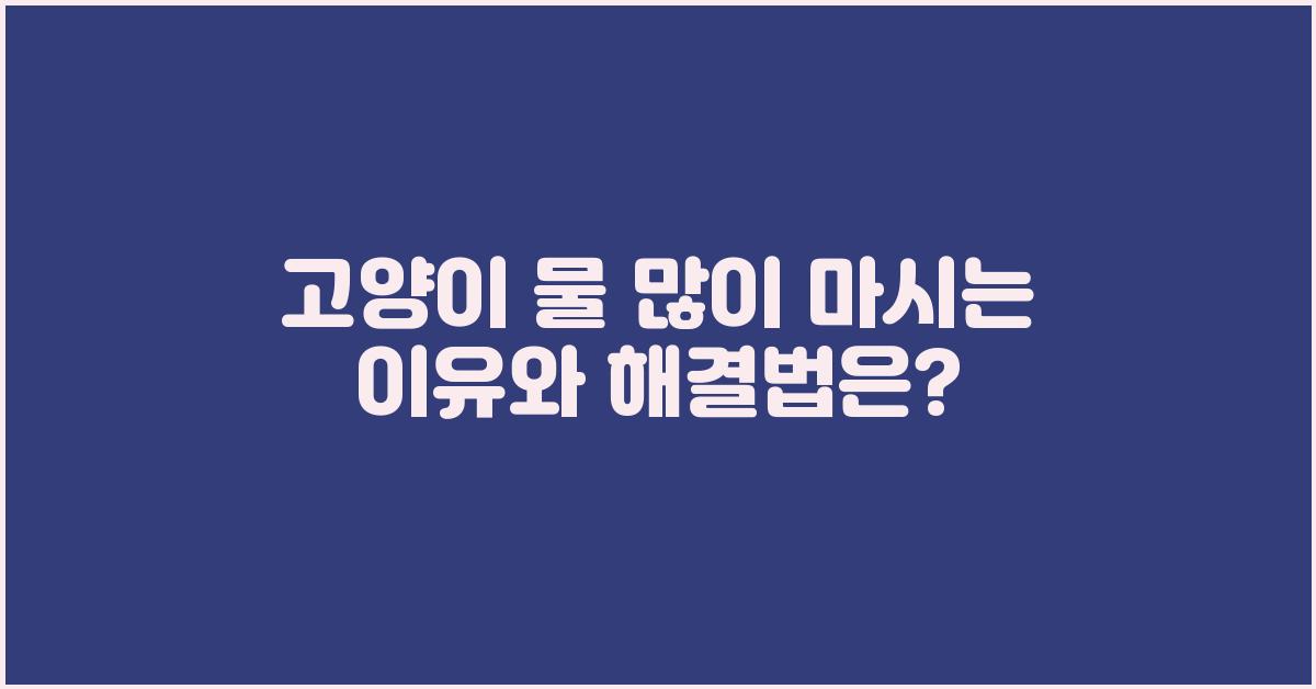 고양이 물 많이