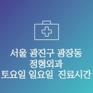 서울 광진구 광장동 정형외과 주말 토요일 일요일 문여는 병원 진료시간