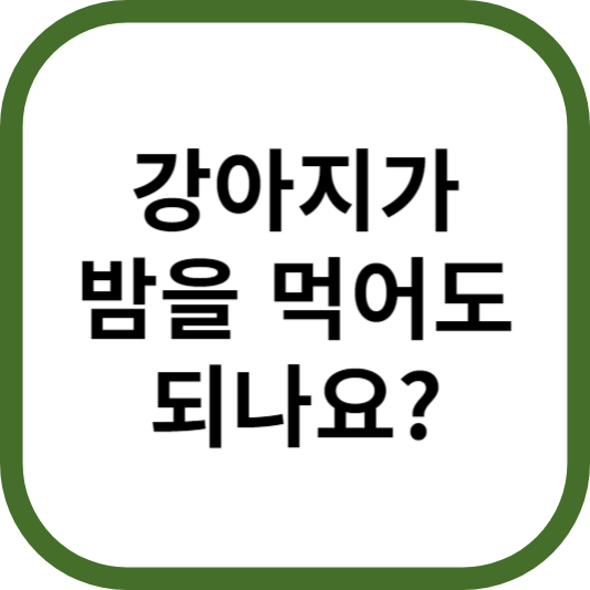 강아지가 밤을 먹어도 되나요?