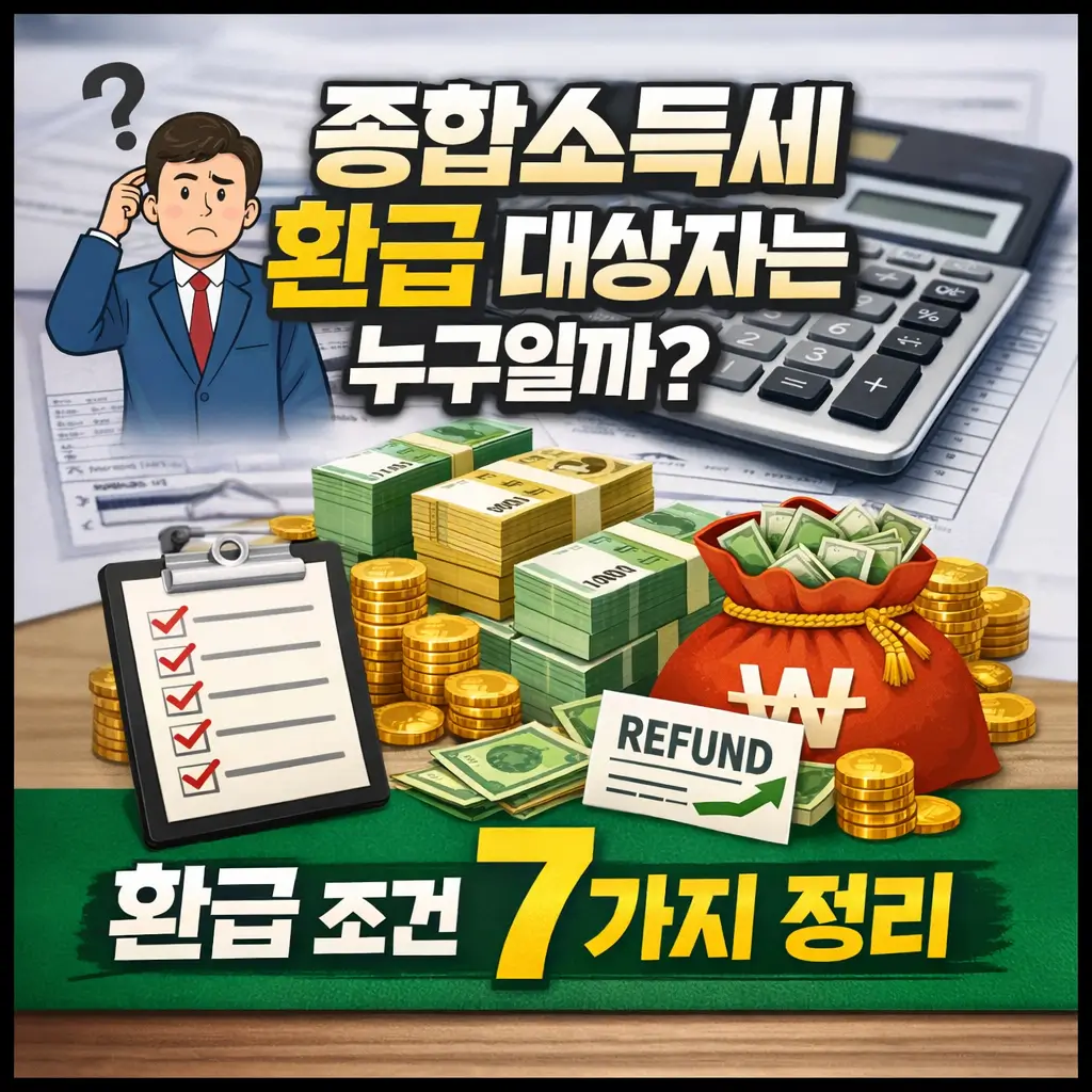 종합소득세 환급 대상자는 누구일까 환급 조건 7가지 정리