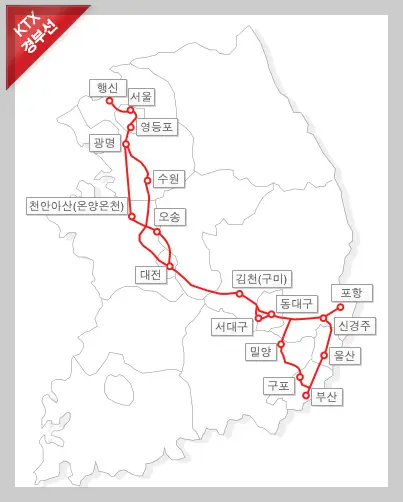 경부선 KTX 노선도