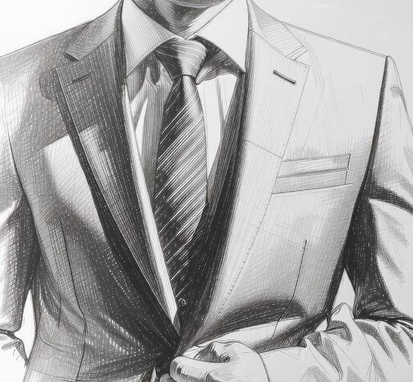 남성 정장 옷 질감 표현