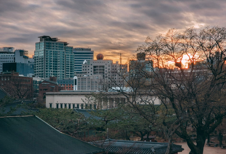 전망대에서 노을질때 사진