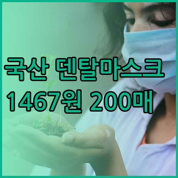국산 덴탈마스크 200매에 1467원