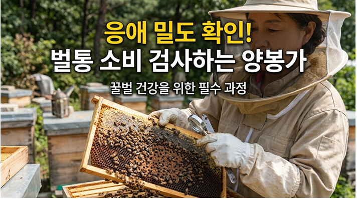벌통 소비 검사하는 양봉가 모습