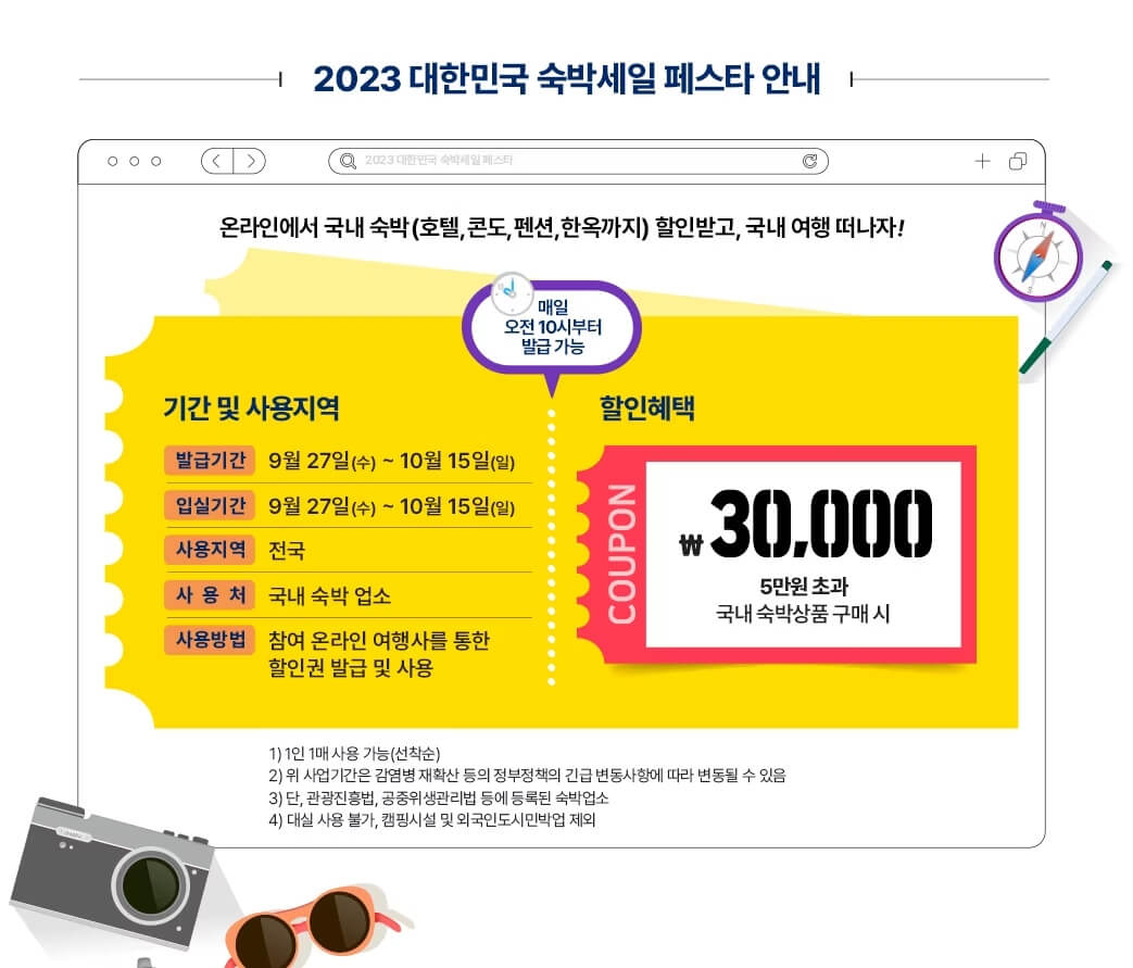 대한민국 숙박페스타 쿠폰안내