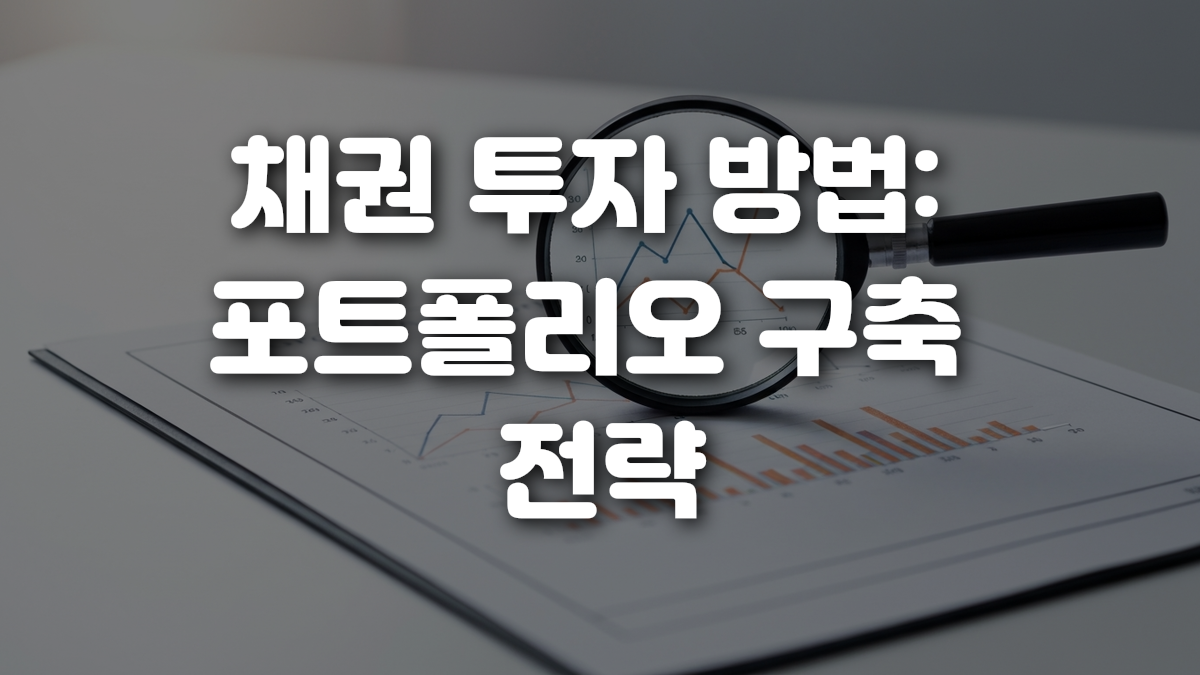 채권 투자 방법 포트폴리오 구축 전략