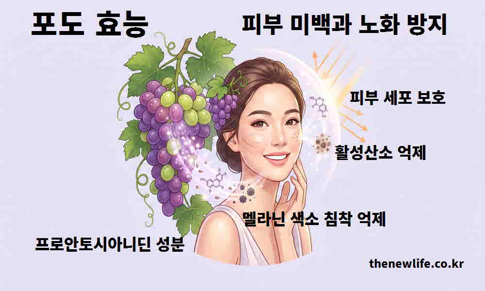 포도 효능 피부 미백 노화 방지