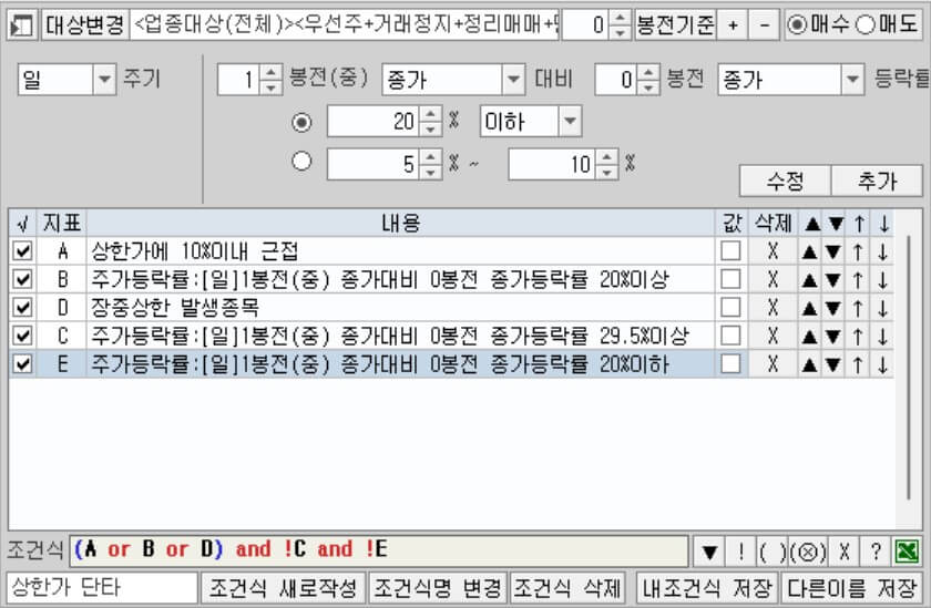 상한가 단타 검색기
