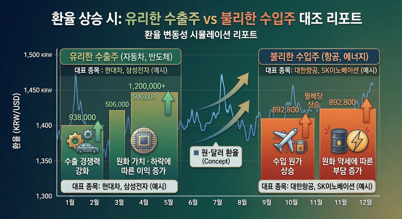 환율 수혜주 수출주 VS 불리한 수입주 대조 리포트