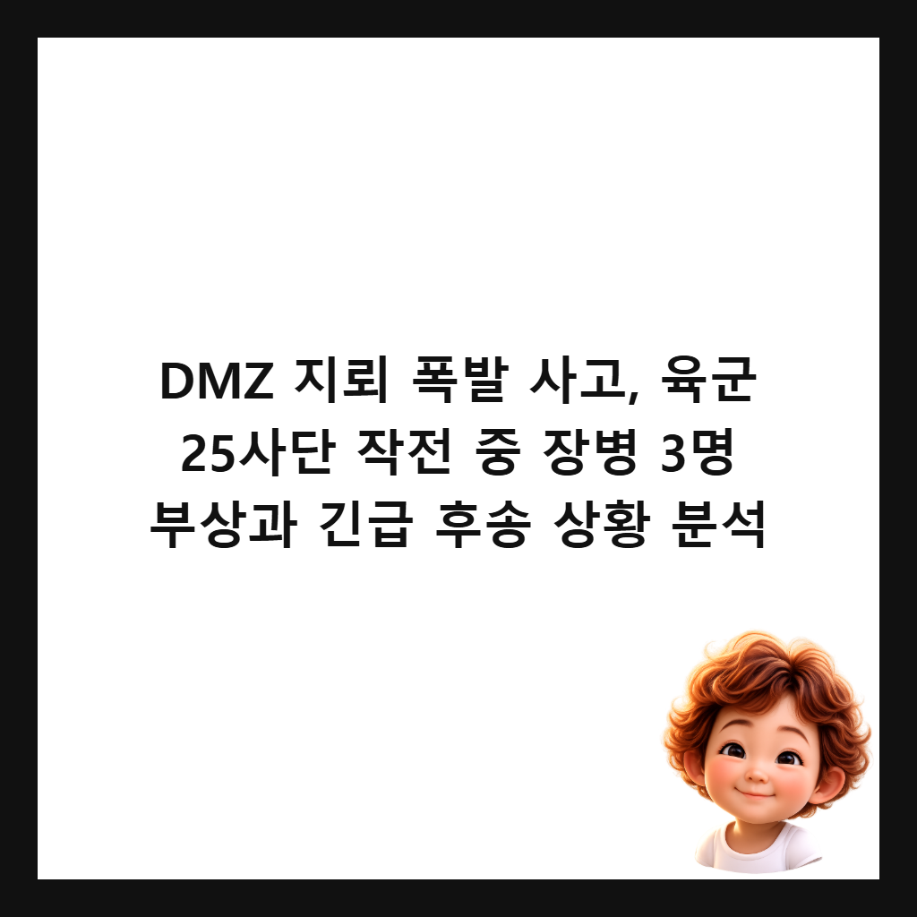DMZ 지뢰 폭발 사고, 육군 25사단 작전 중 장병 3명 부상과 긴급 후송 상황 분석 썸네일