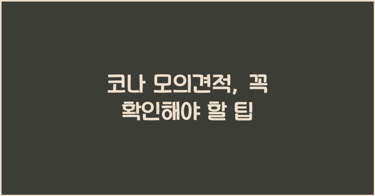 코나 모의견적