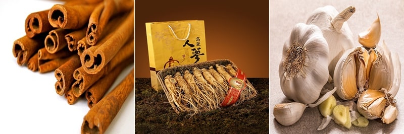 만성 염증에 좋은 음식, 계피, 인삼, 마늘