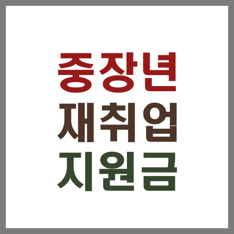 중장년 재취업 지원금