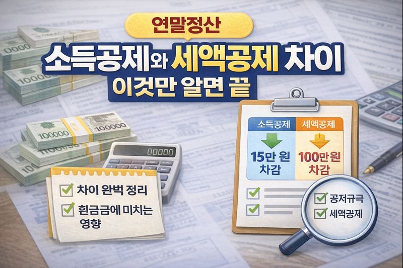 연말정산 소득공제와 세액공제 차이, 이것만 알면 끝