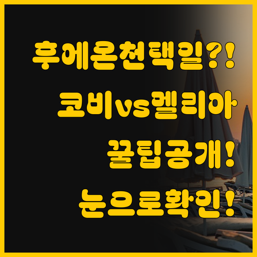 후에 여행 숙소 고민 끝 코비 온센 ..