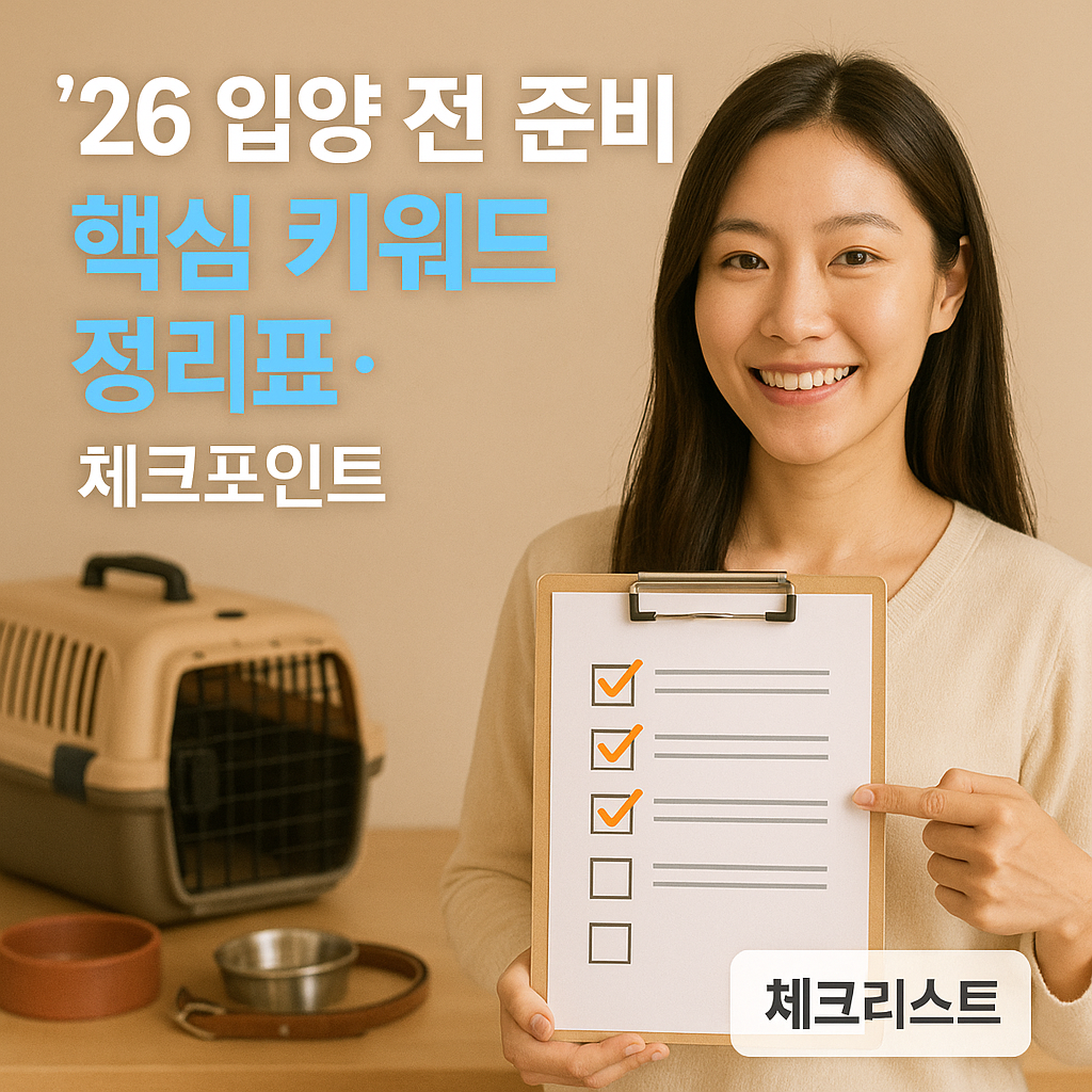 반려동물 입양 전 준비 2026 기준 | 필수 키워드 정리표·체크포인트