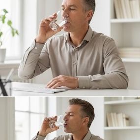 물섭취하는 남성